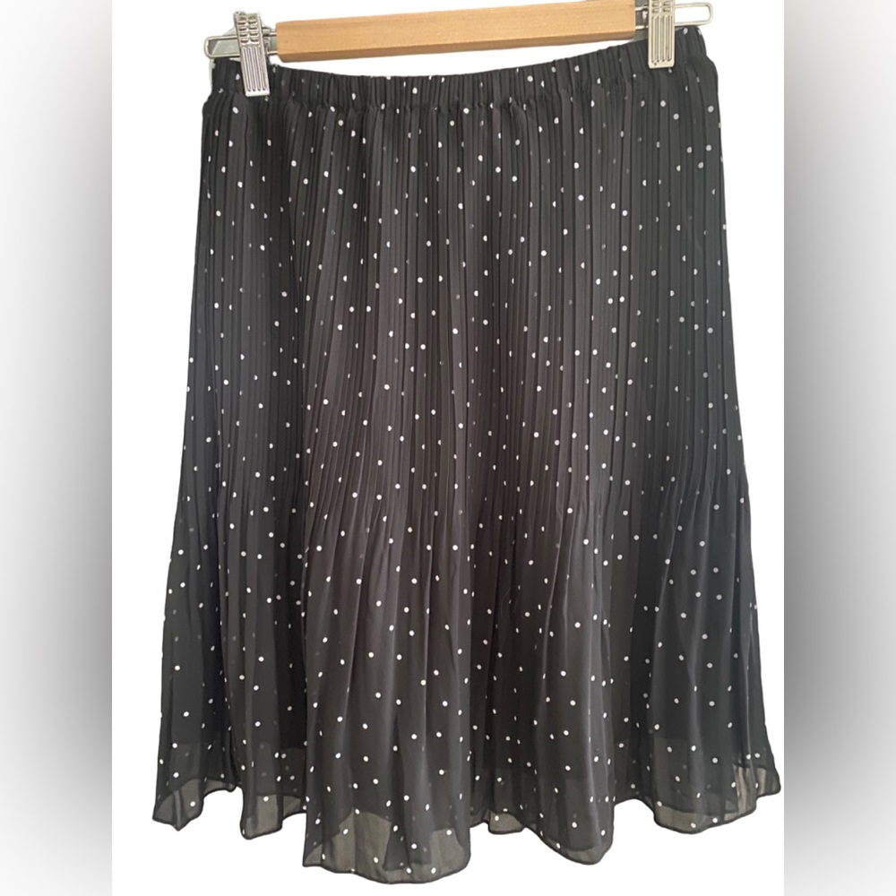 Athena Marie Women’s polka dot elastic waist pleated skirt, Medium